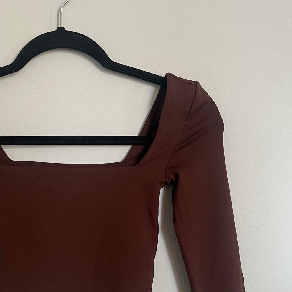 Aritzia Brown Contour Long sleeve Crop Top
